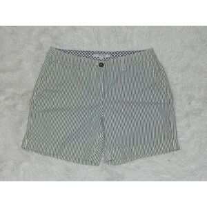 Borden Shorts Chino Blue ‎ White Pinstriped  Pockets Women's Shorts Size US 8
